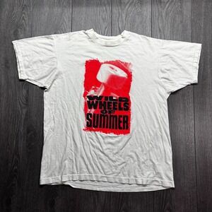 Vintage Skate The Wheels of Summer Shirt White XL 1990s Skateboard Rare